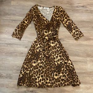 Leopard Wrap Style Dress
